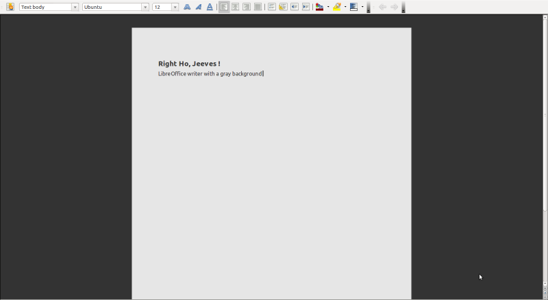 LibreOffice with a gray background